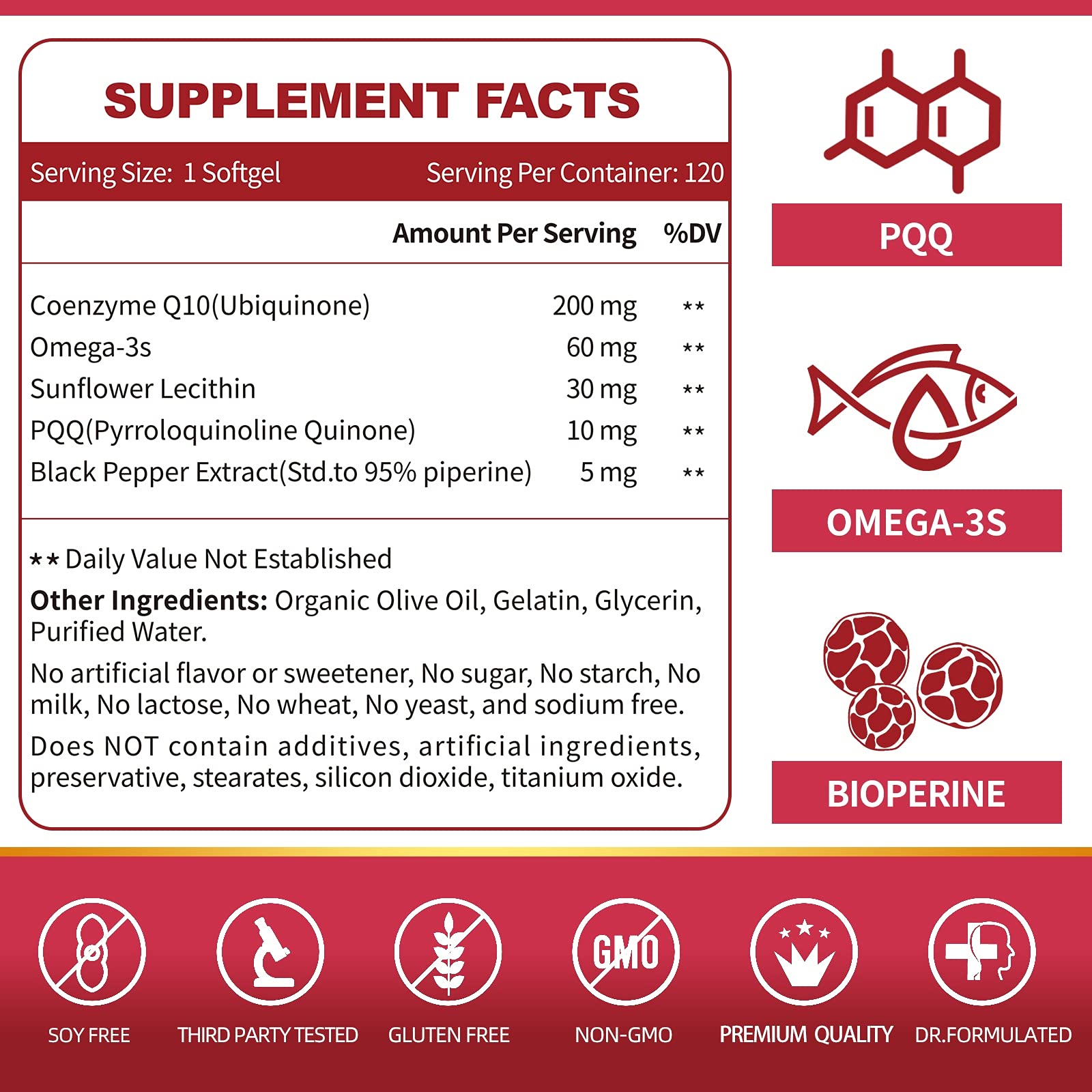 ZEBORA CoQ10 200mg soft gels close-up