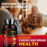 ZEBORA CoQ10 capsules displayed on a wooden table