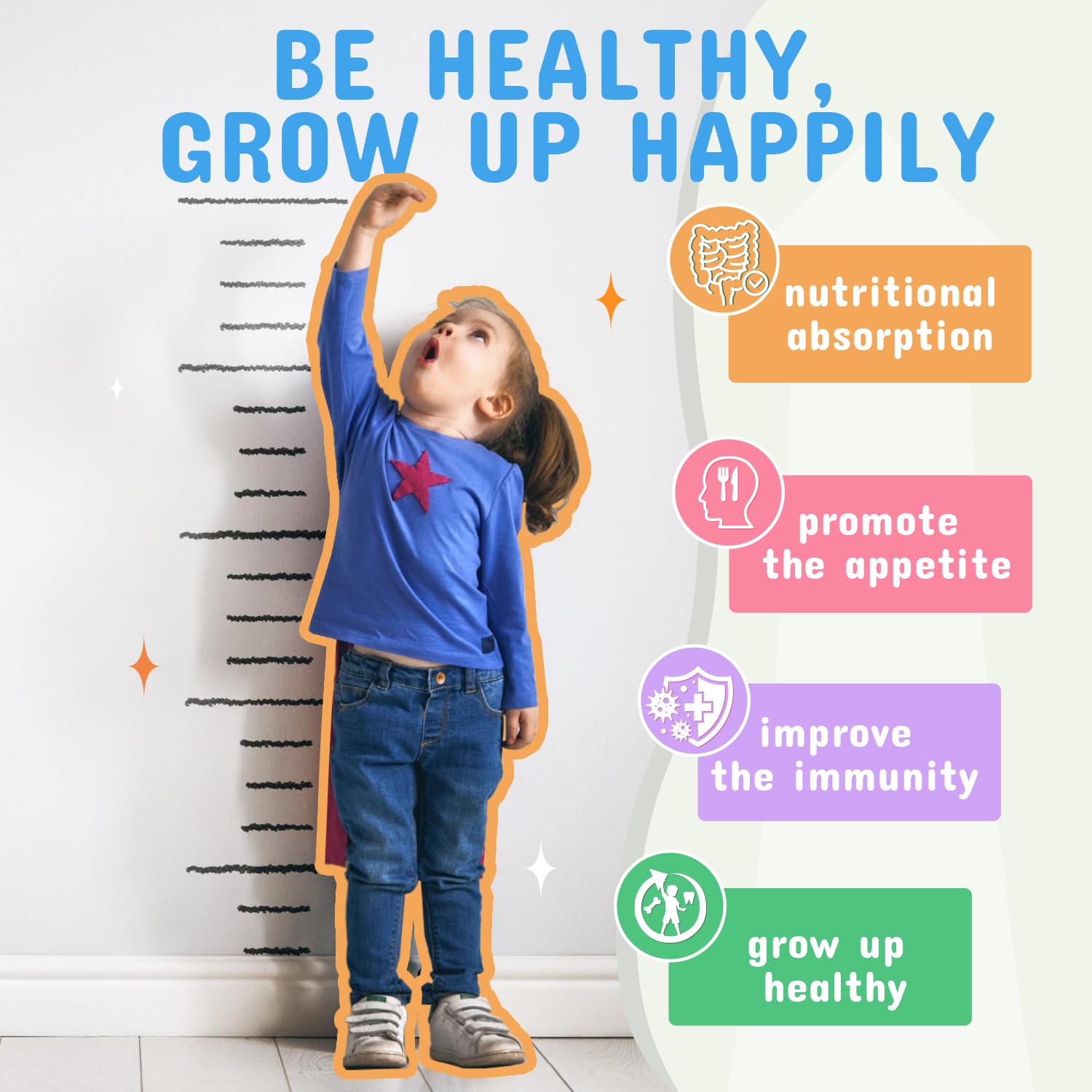 ZEBORA Kids Probiotic & Prebiotics Powder in a child's hand