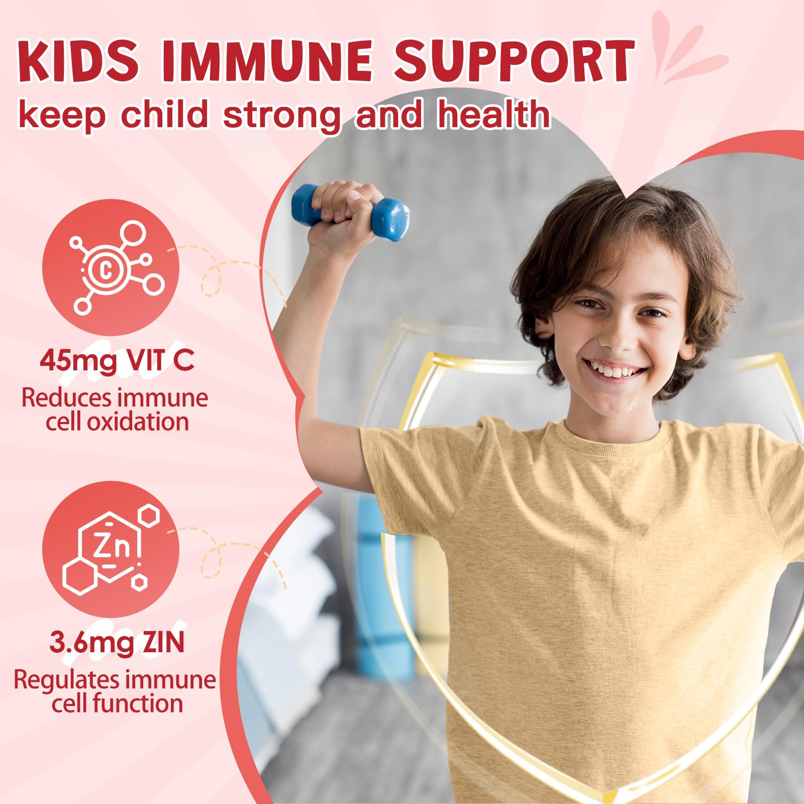ZEBORA Kids Probiotics Gummies with a measuring spoon
