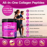 ZEBORA Multi Collagen Peptides Powder scoop included