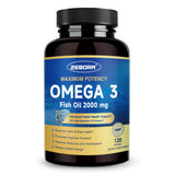 ZEBORA Omega-3 Fish Oil Supplement 800mg EPA 400mg DHA front view