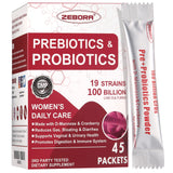 ZEBORA Probiotic Supplement for Women 45 Packets front view