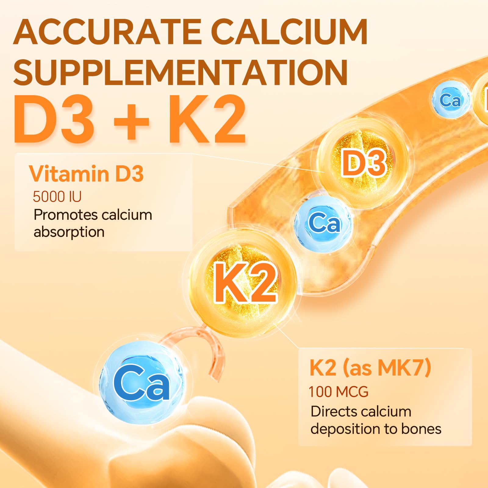 ZEBORA Vitamin D3 & K2 Capsules opened bottle with capsules