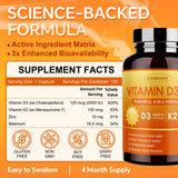 ZEBORA Vitamin D3 & K2 Capsules side view showing dosage