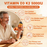 ZEBORA Vitamin D3 & K2 Supplement 5000 IU capsules on a wooden table