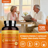 ZEBORA Vitamin D3 & K2 Supplement 5000 IU nutritional information