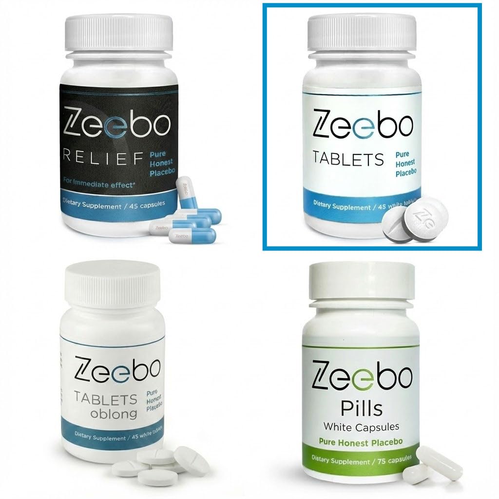 Zeebo Honest Placebo Pills white capsules close-up