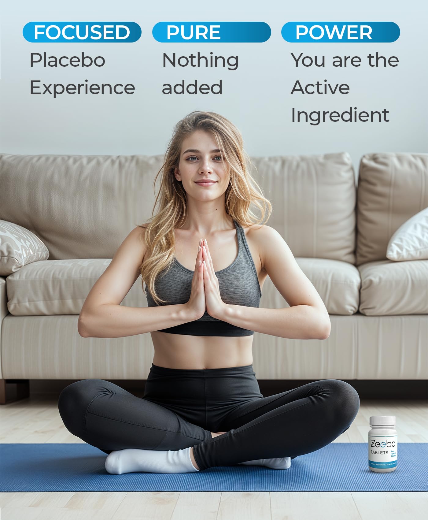 Zeebo Honest Placebo Pills white tablets close-up