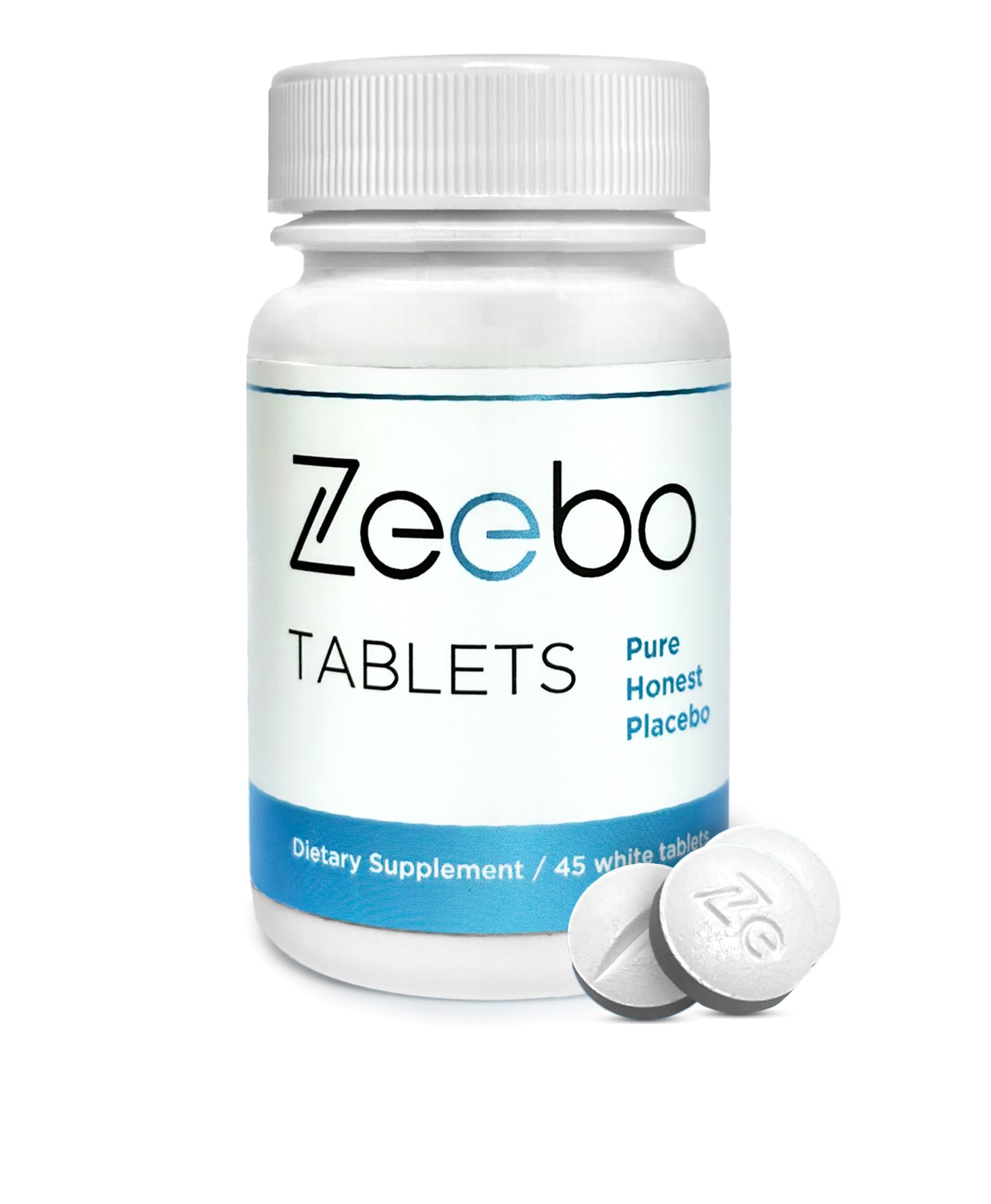 Zeebo Honest Placebo Pills white tablets front view