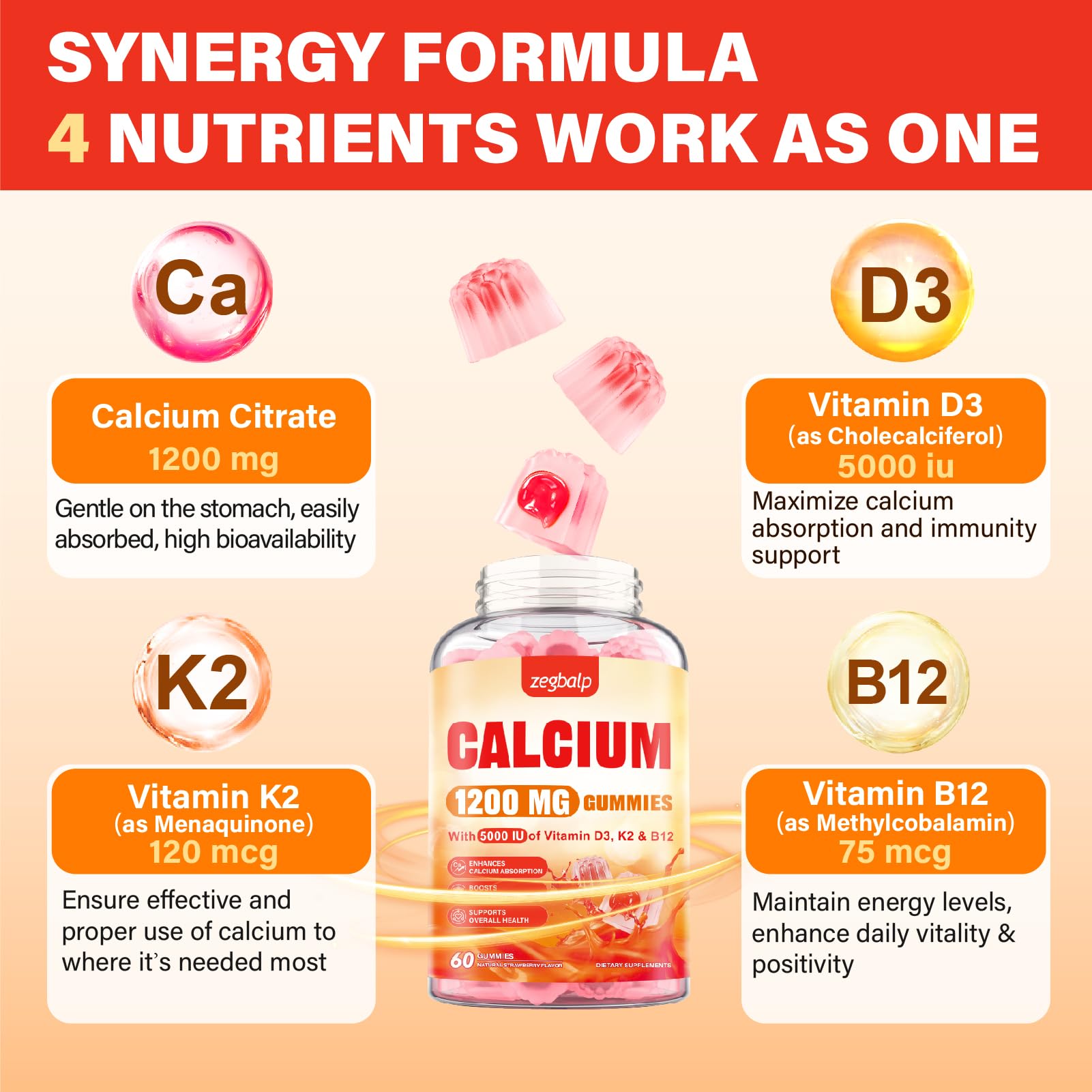 ZEGBALP Calcium Citrate Gummies in a bowl