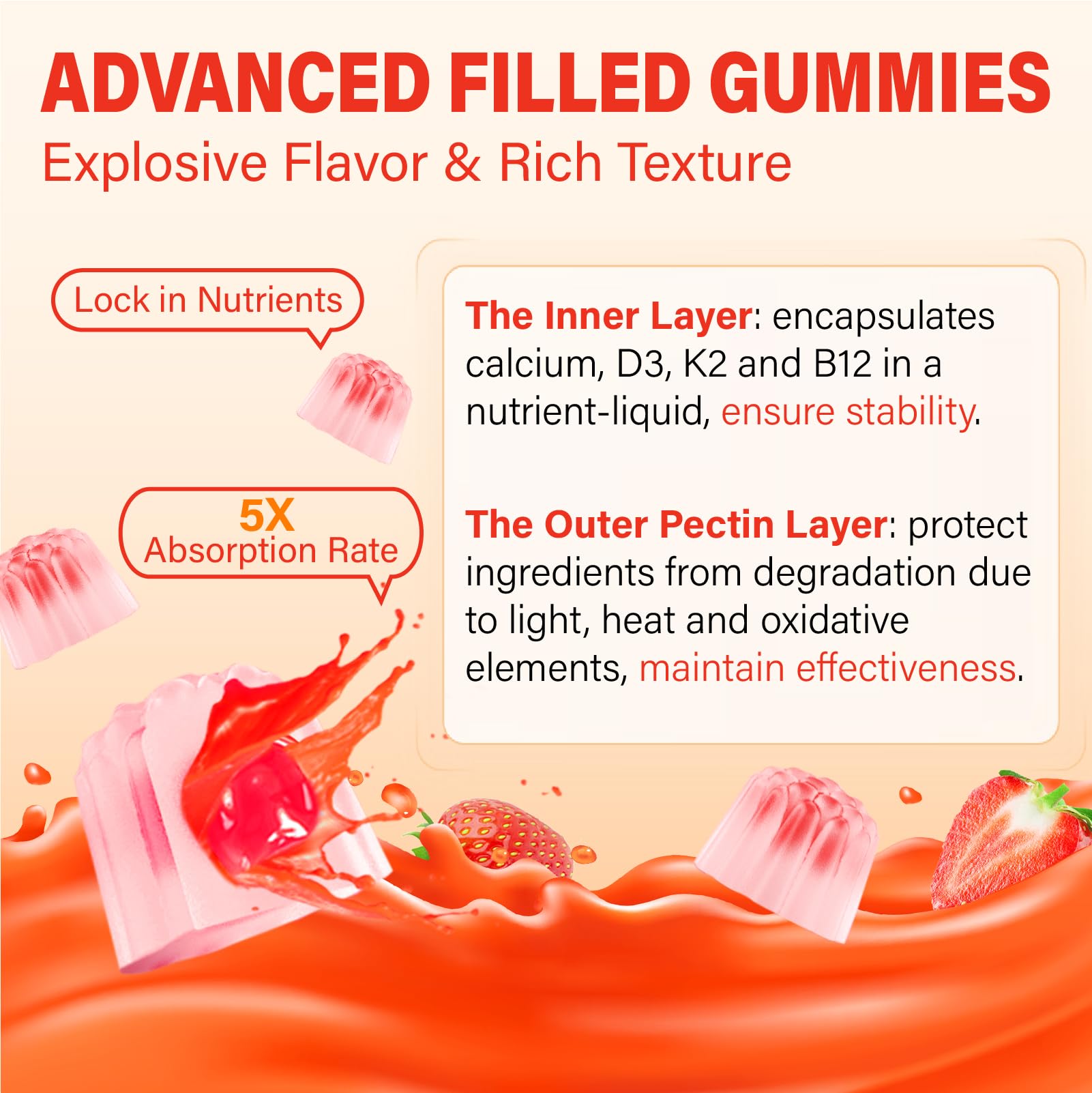 ZEGBALP Calcium Citrate Gummies on a wooden table