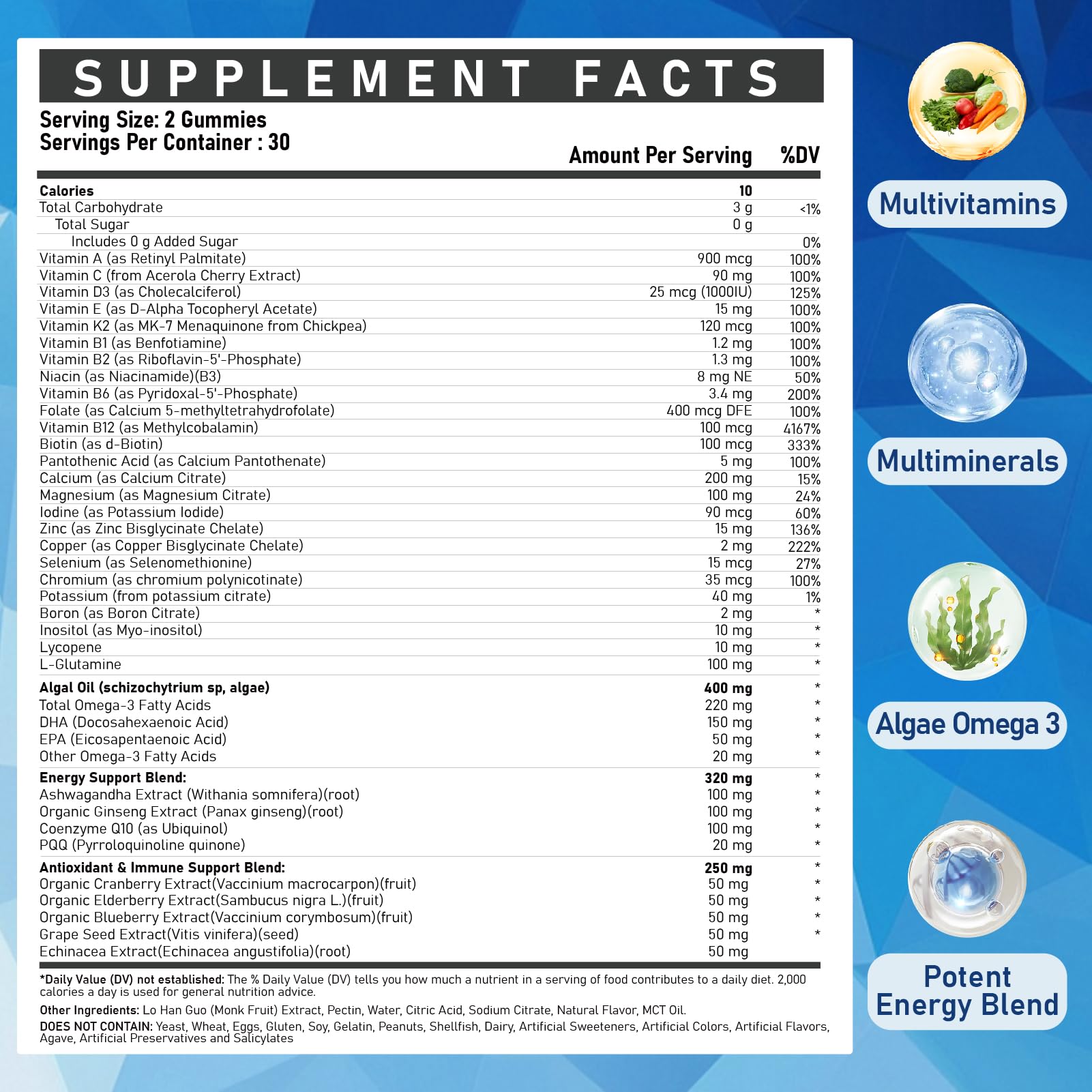 ZEGBALP Men's Multivitamins Gummies mixed berry flavour