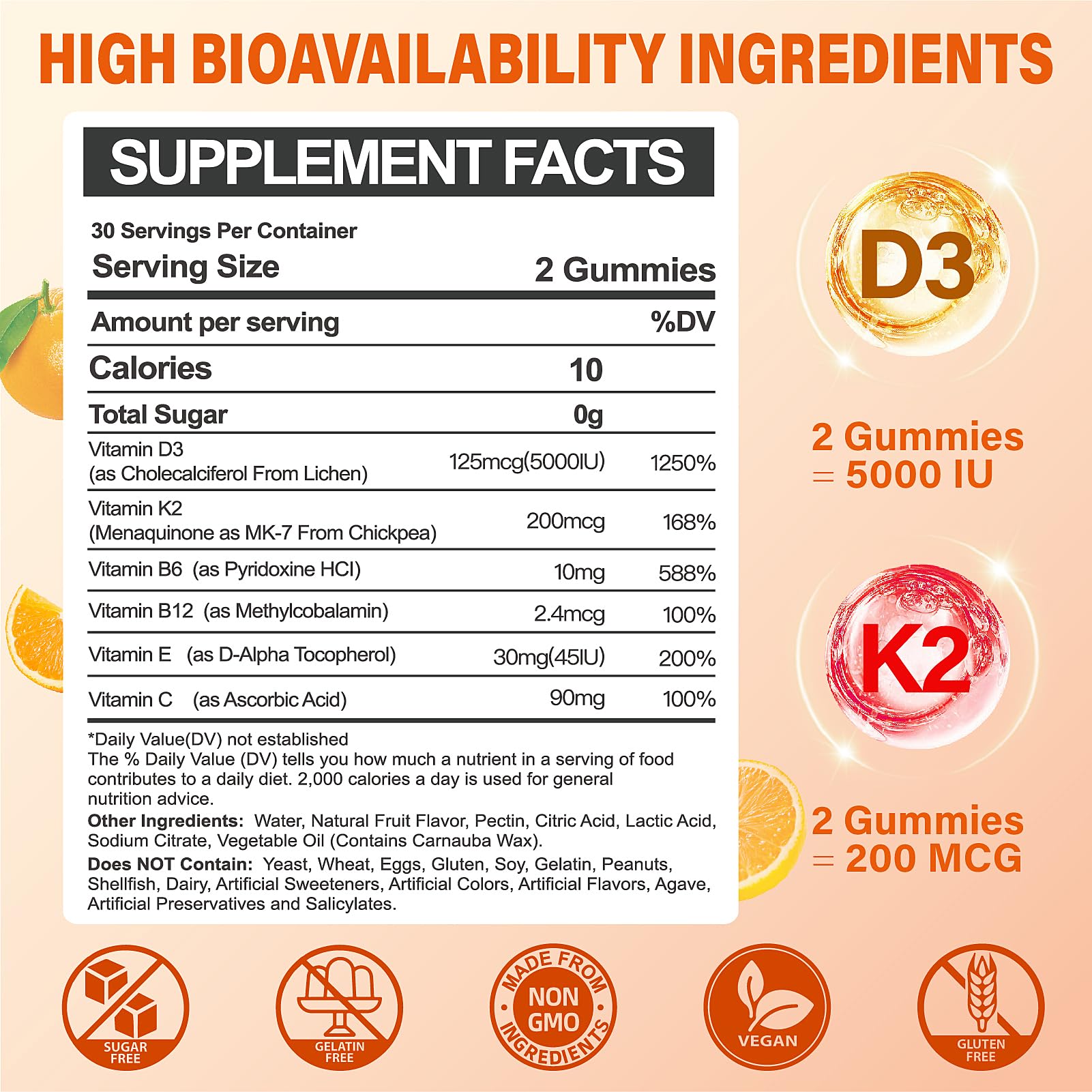 ZEGBALP Vitamin D3 + K2 Gummies bottle with label