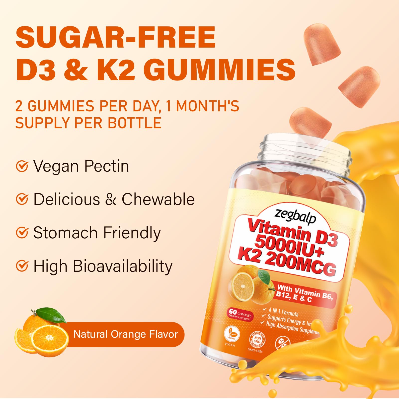 ZEGBALP Vitamin D3 + K2 Gummies in hand