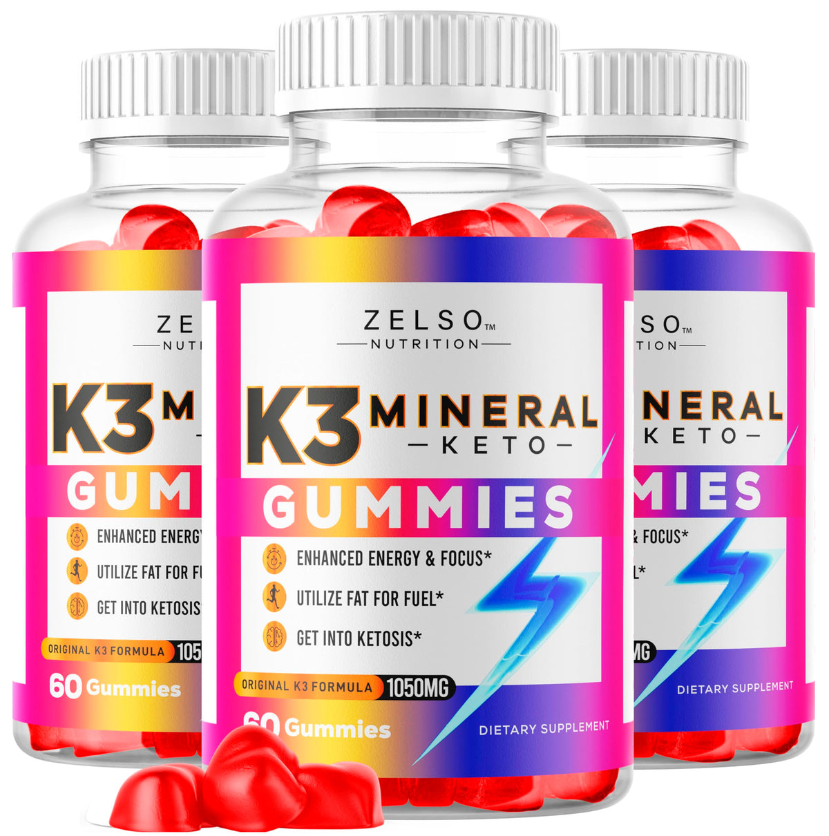 ZELSO K3 Mineral Gummies bottle front view