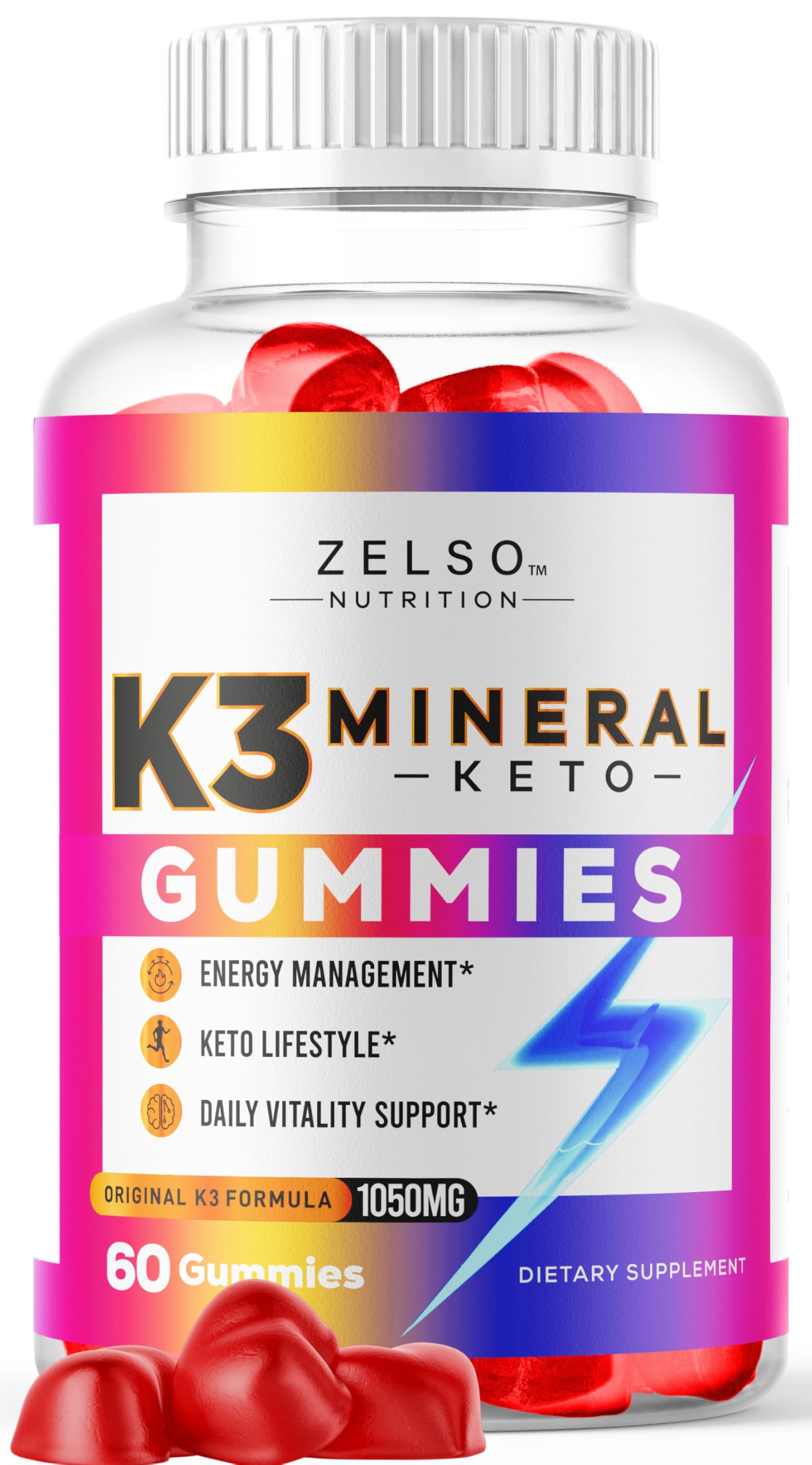 ZELSO K3 Mineral Keto Gummies Advanced Formula front view