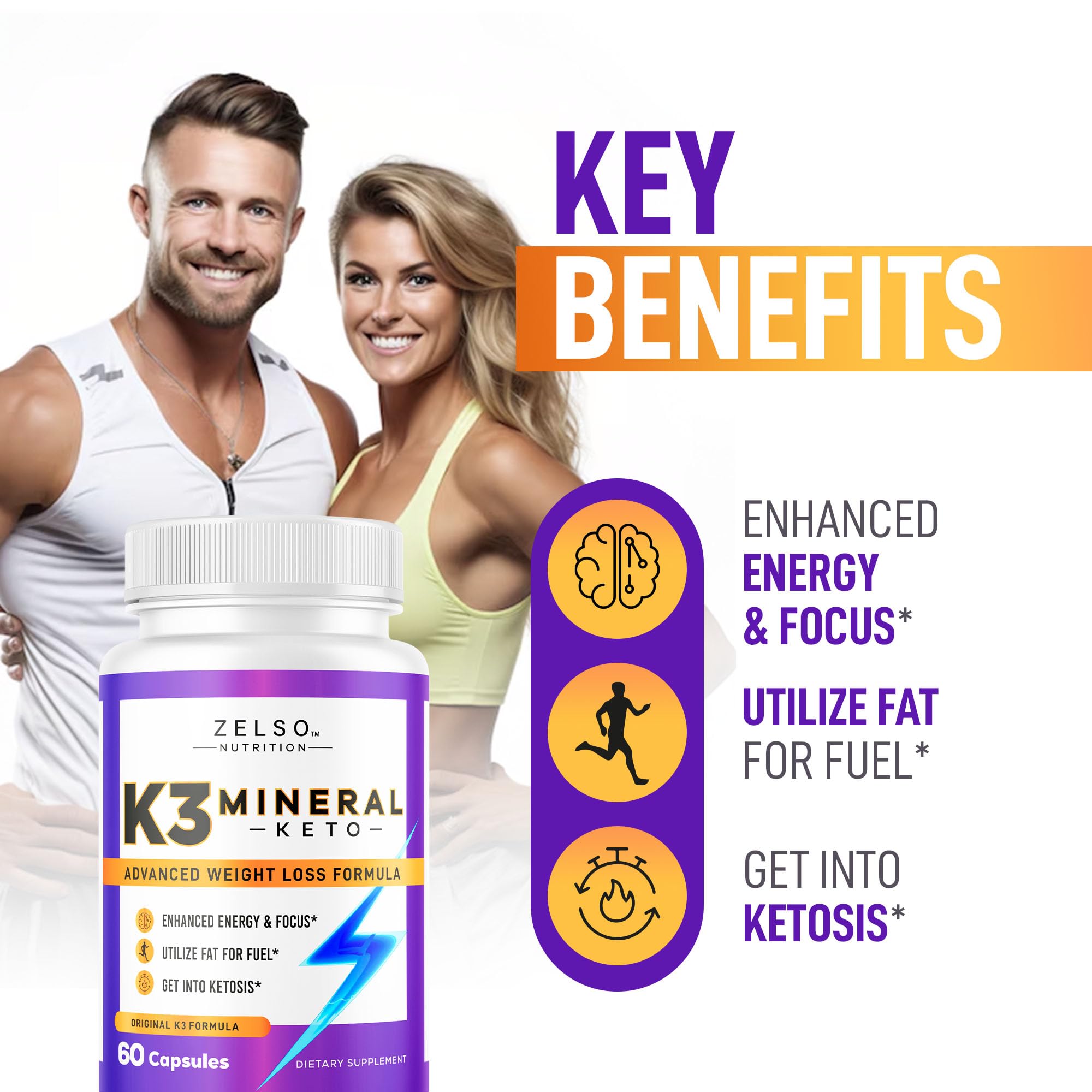 ZELSO K3 Mineral Pills back view with ingredient label