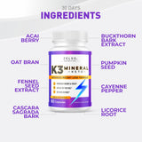 ZELSO K3 Mineral Pills bottle side view showing label details