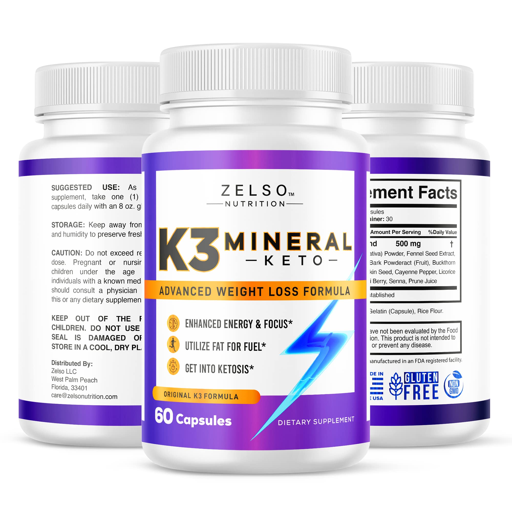 ZELSO K3 Mineral Pills in a natural setting with greenery