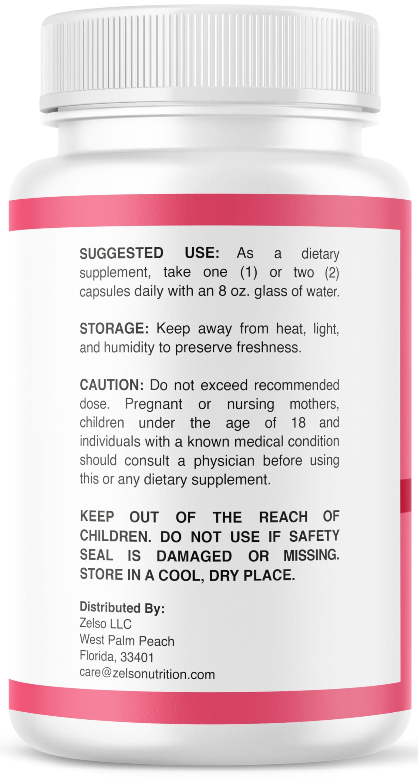 ZELSO Pink Salt Trick Blended Vitamin Supplement capsules on a wooden surface