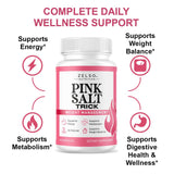 ZELSO Pink Salt Trick Capsules back view with ingredient list
