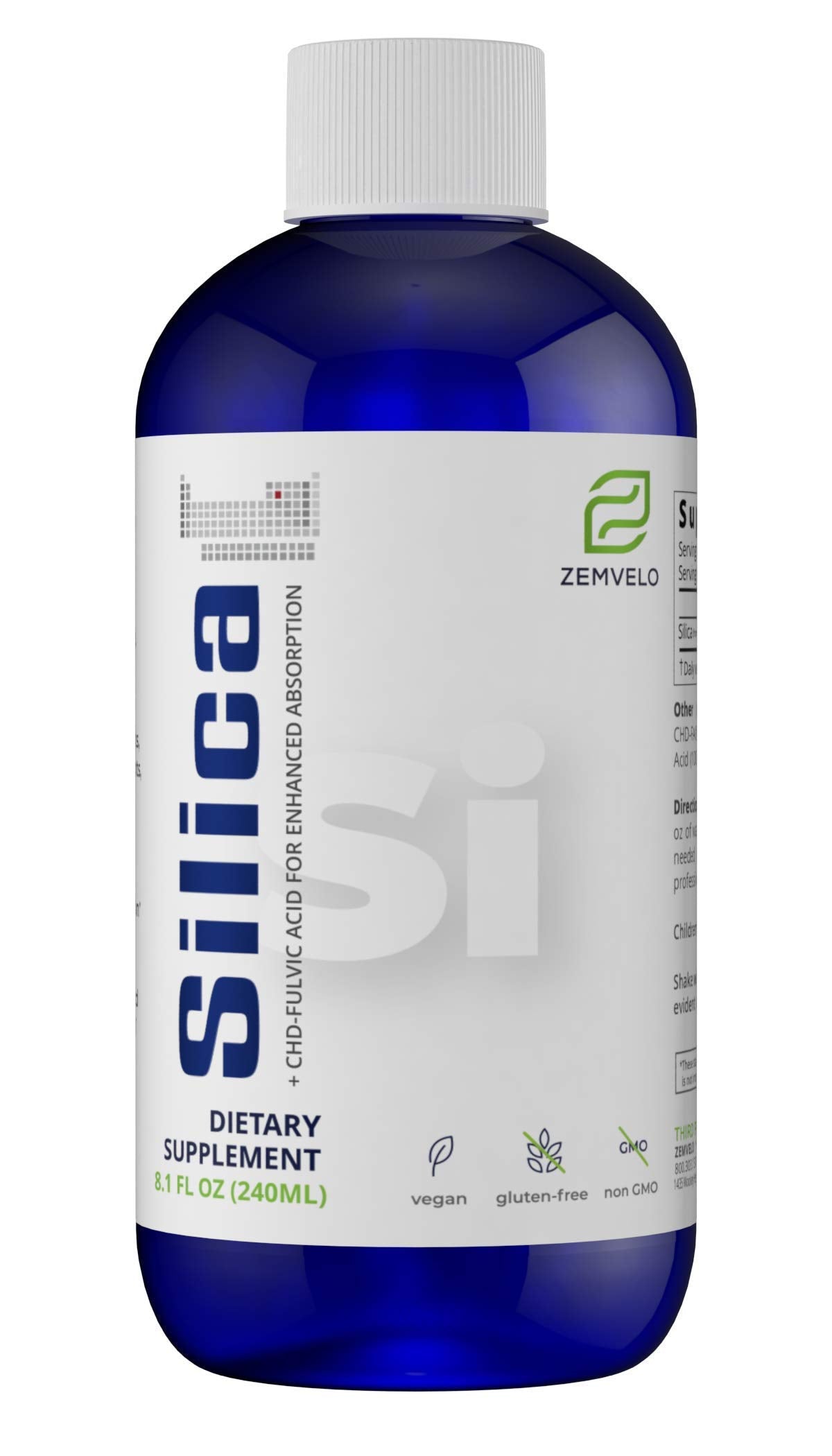 Zemvelo Liquid Ionic Silica 12,500 PPM front view
