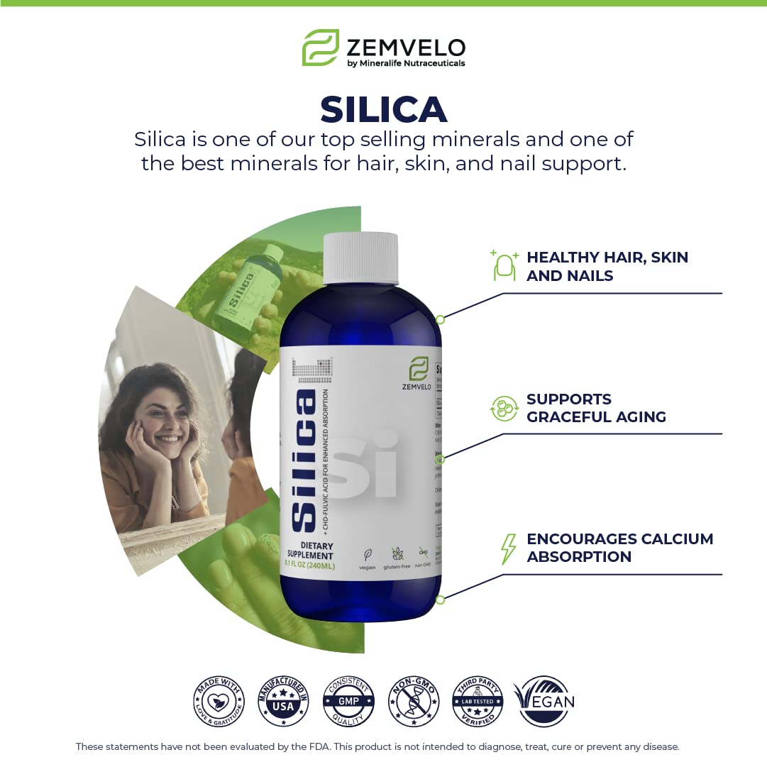 Zemvelo Liquid Ionic Silica 12,500 PPM label details