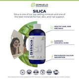 Zemvelo Liquid Ionic Silica 12,500 PPM label details