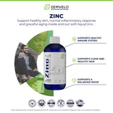 Zemvelo Zinc Liquid Supplement 227g back view with ingredient list