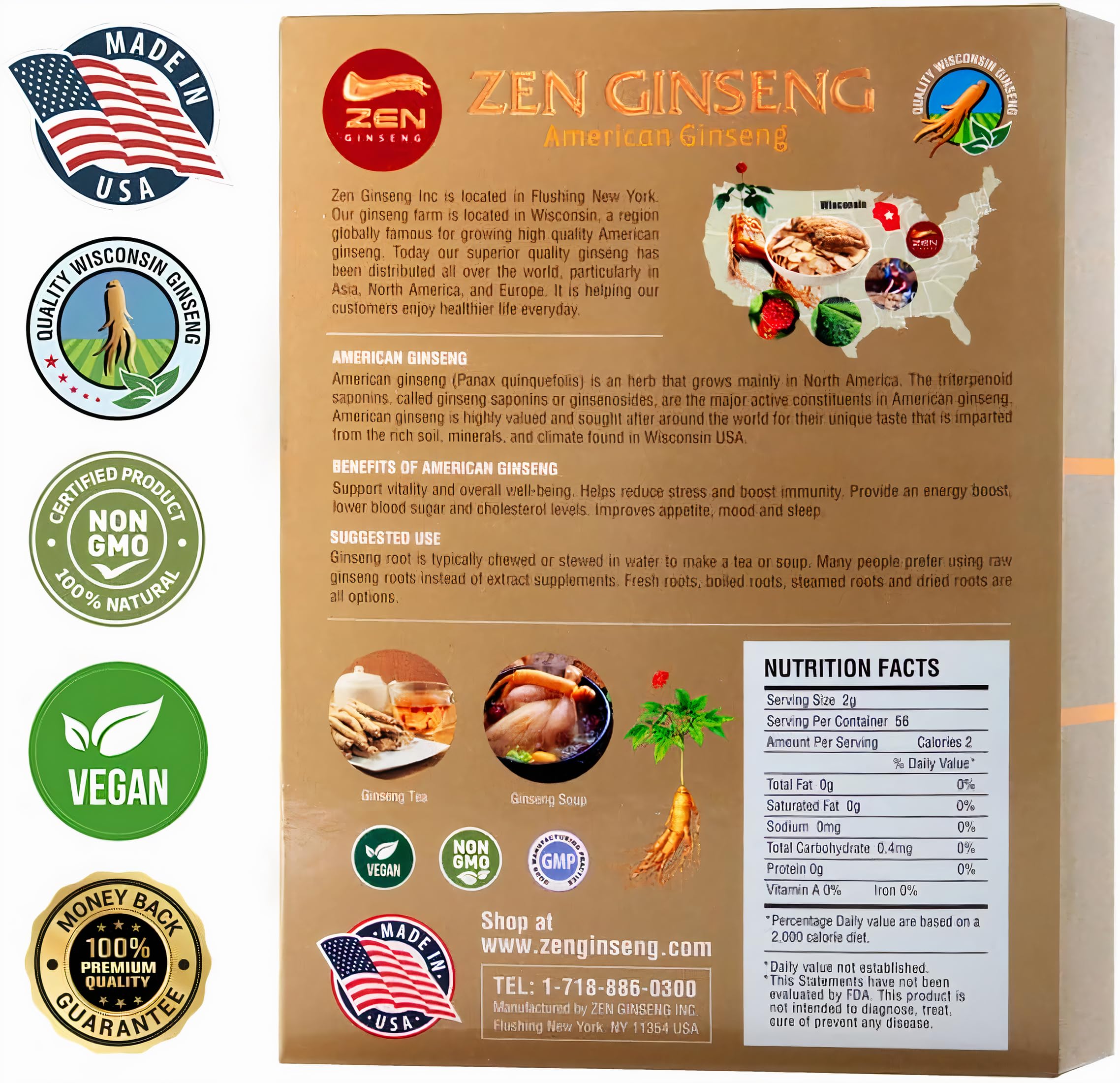 Zen Ginseng Herbal Supplement bottle with measuring spoon