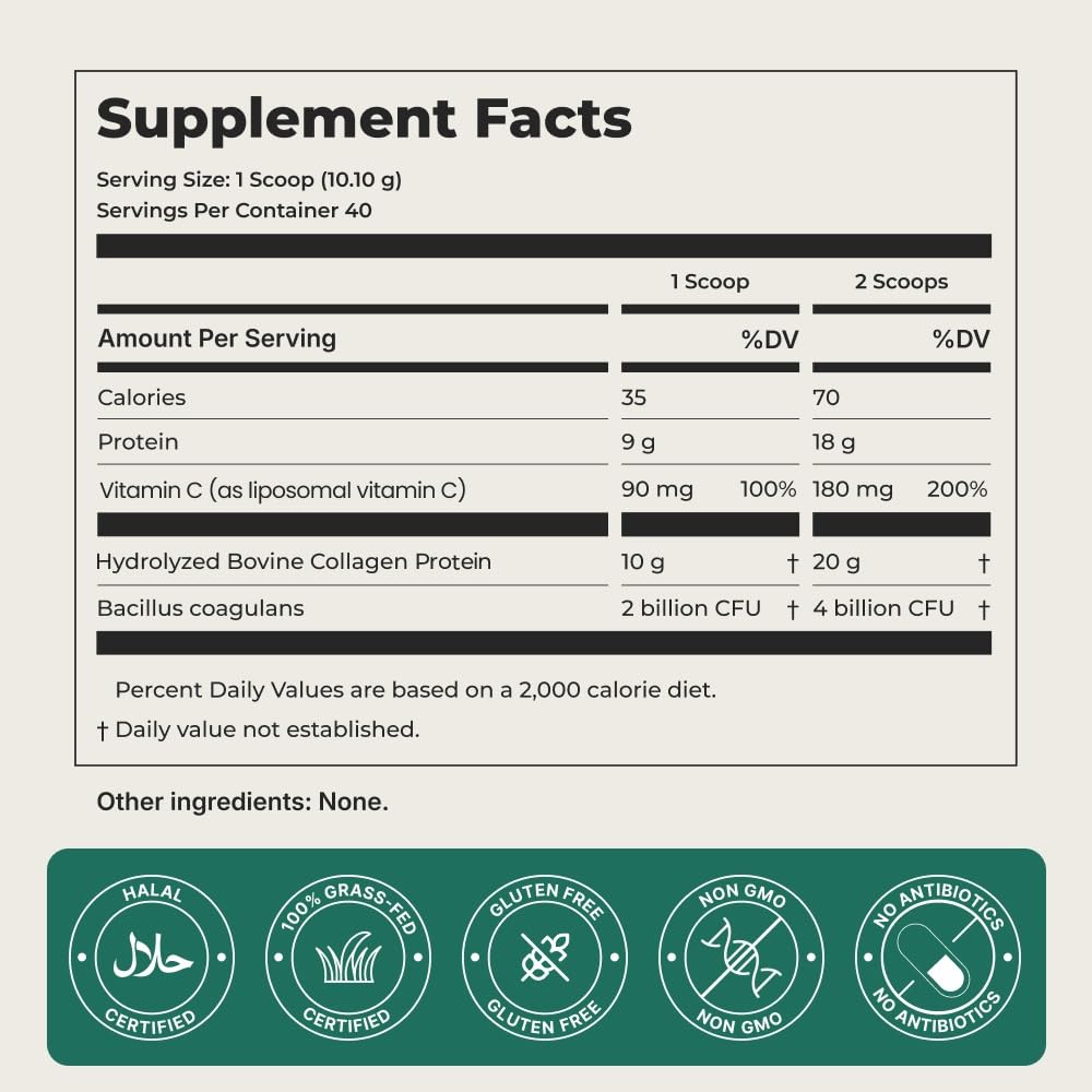 ZEN HALAL Collagen Powder packaging side view