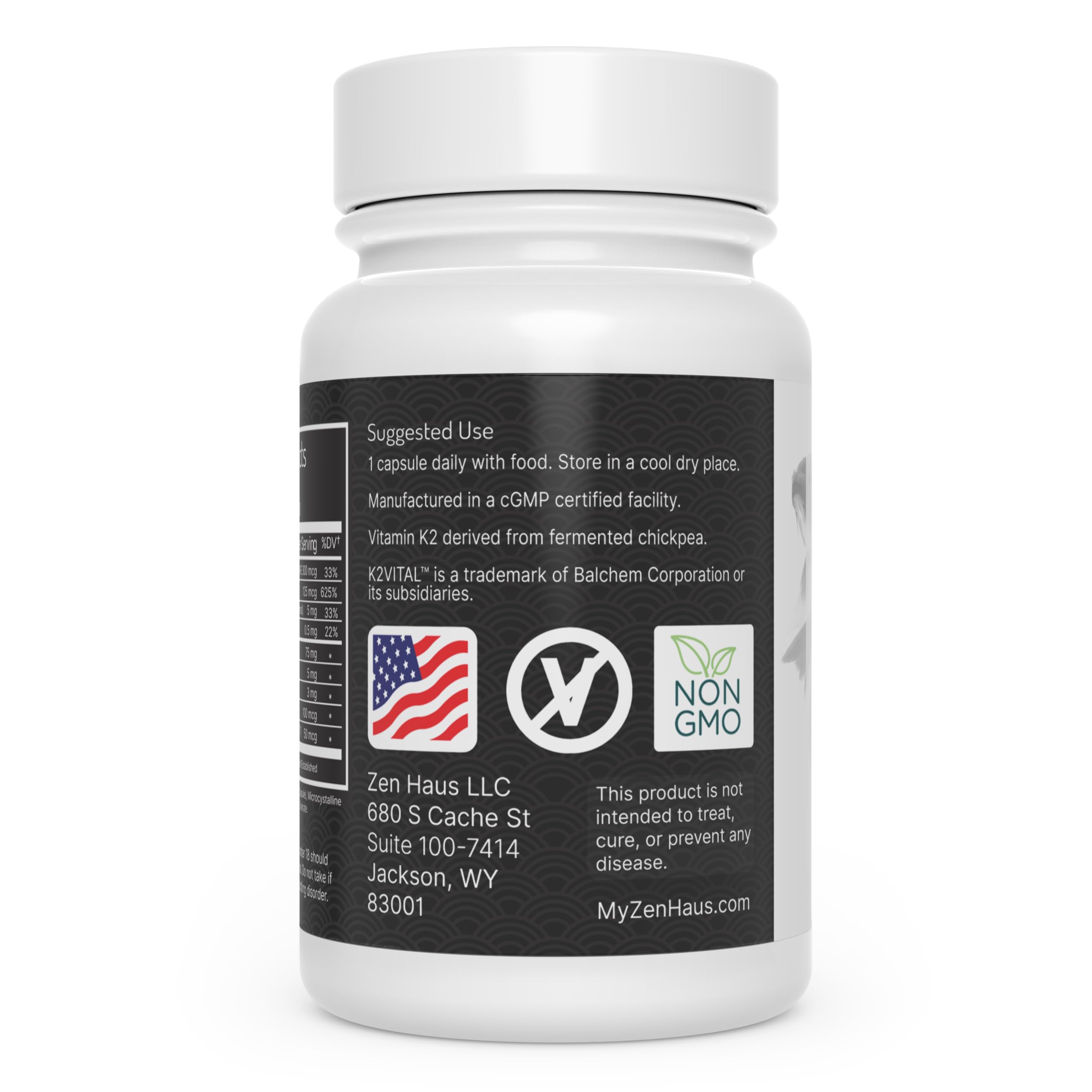Zen Haus Vitamin D3 & K2 Supplement 30 Capsules packaging