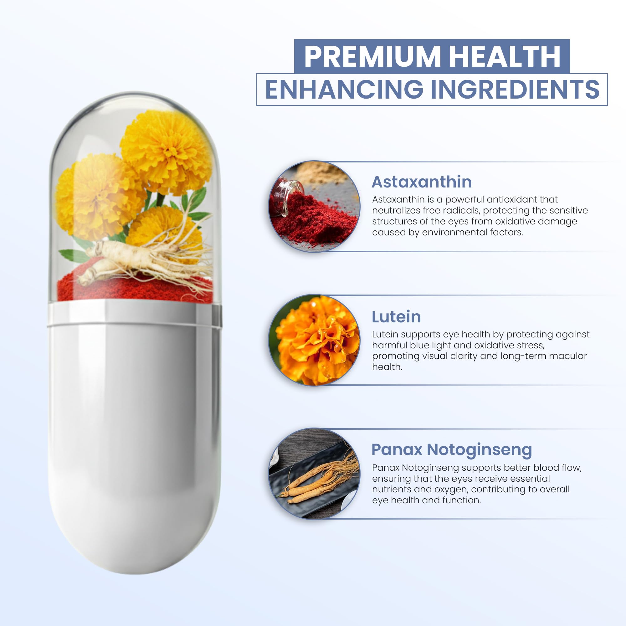ZEN LIFE HERB Eye Health Supplement capsules in a bottle
