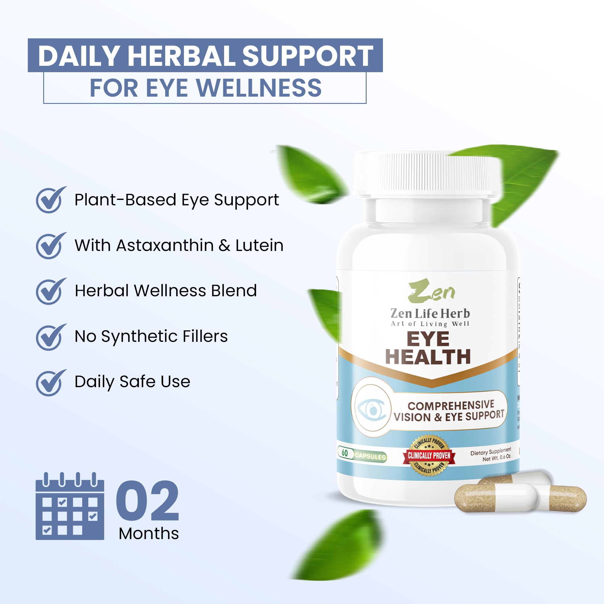 ZEN LIFE HERB Eye Health Supplement side view of the bottle