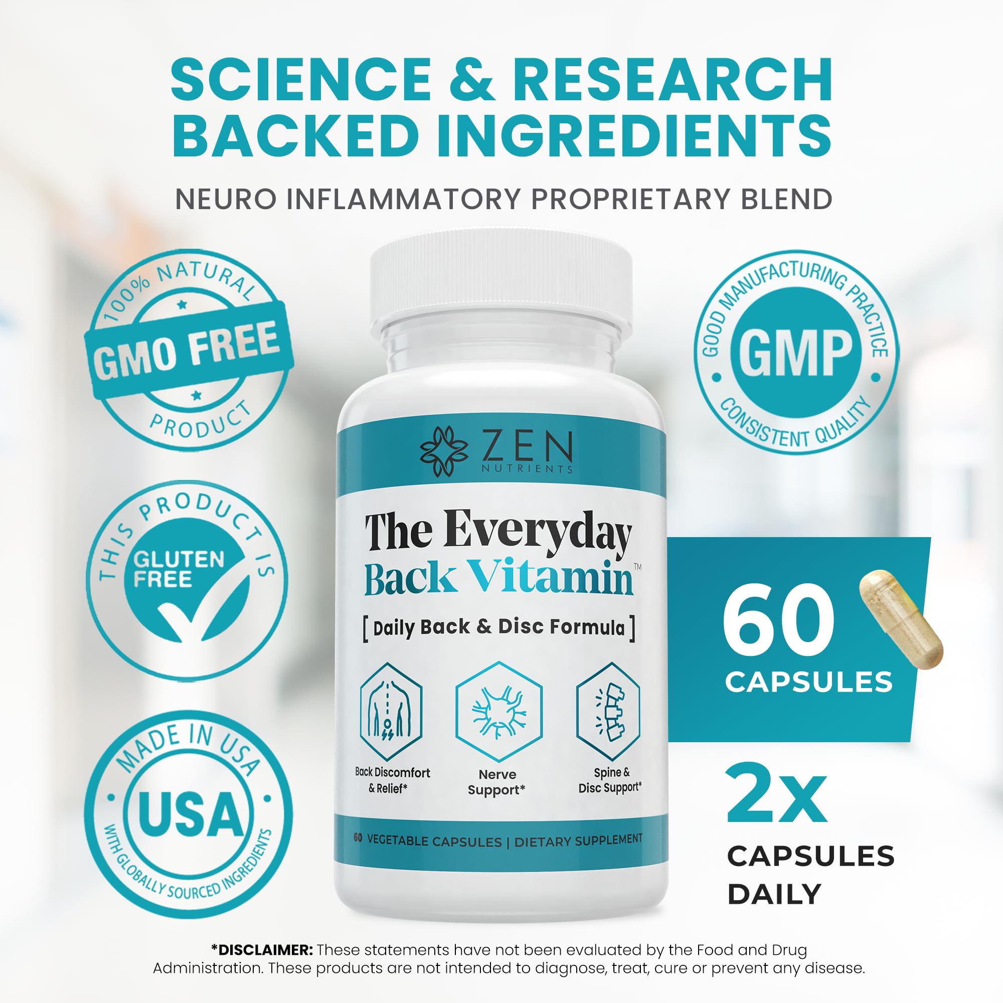 Zen Nutrients Everyday Back Vitamin ingredients list