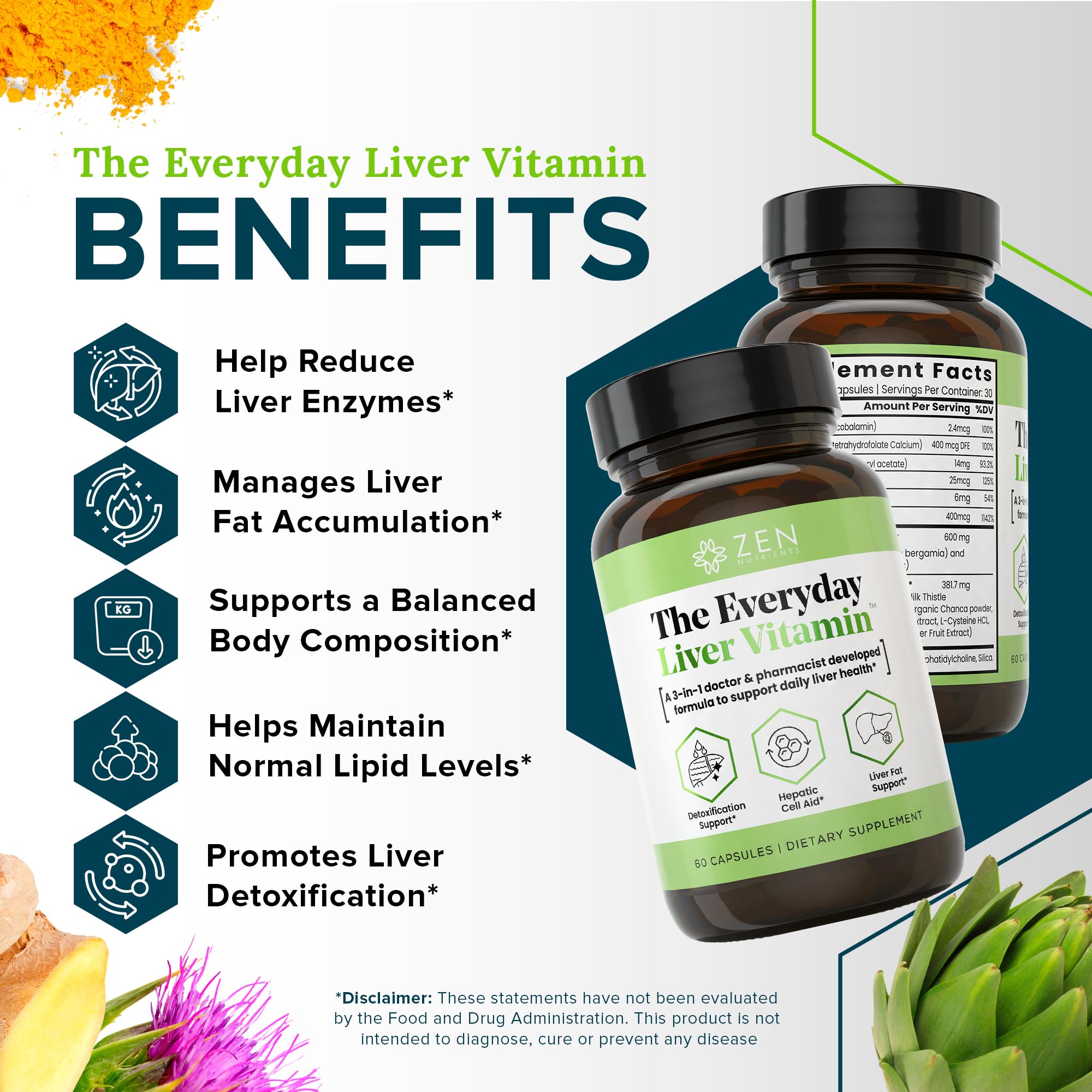 Zen Nutrients Everyday Liver Supplement ingredients list