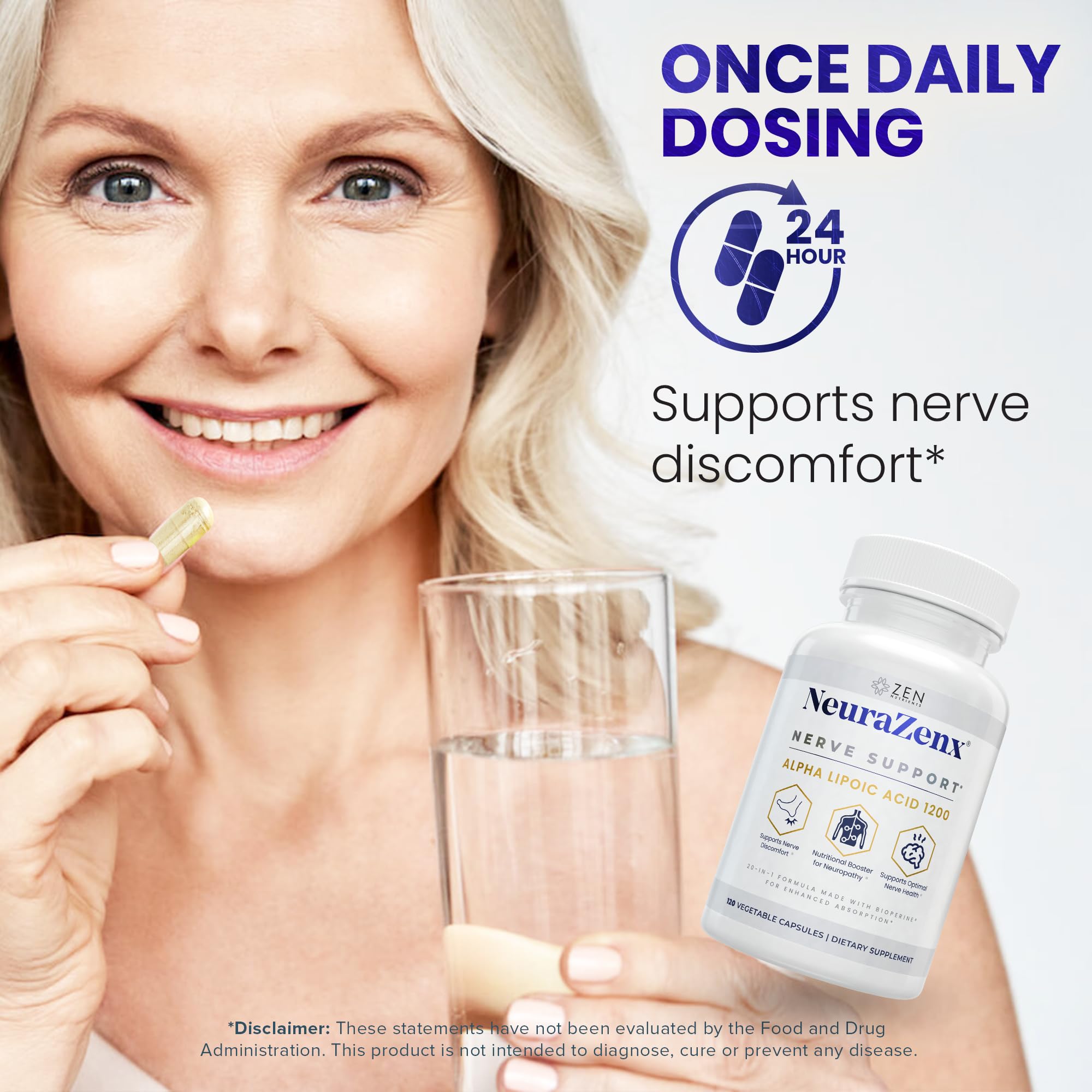 Zen Nutrients Neurazenx supplement bottle with measuring spoon