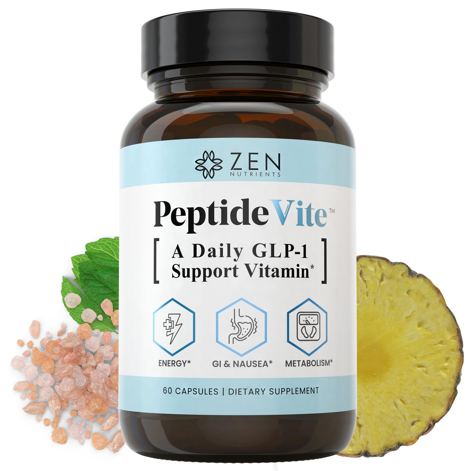 Zen Nutrients PeptideVite 17-in-1 GLP-1 Support Supplement front view