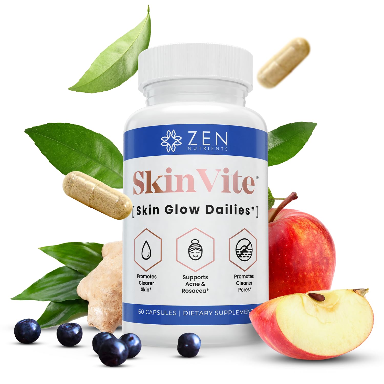 Zen Nutrients SkinVite blended vitamin & mineral supplement front view
