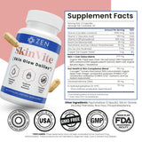 Zen Nutrients SkinVite bottle with green leaves in background