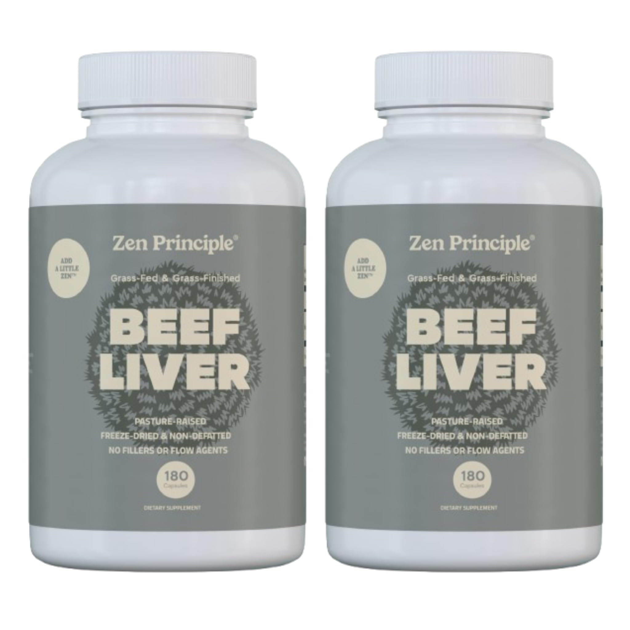 Zen Principle Beef Liver Capsules front view with packaging