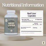 Zen Principle Beef Liver Capsules on a kitchen countertop
