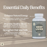 Zen Principle Beef Liver Capsules with a close-up of the capsule