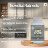 Zen Principle Beef Liver Capsules with a measuring spoon