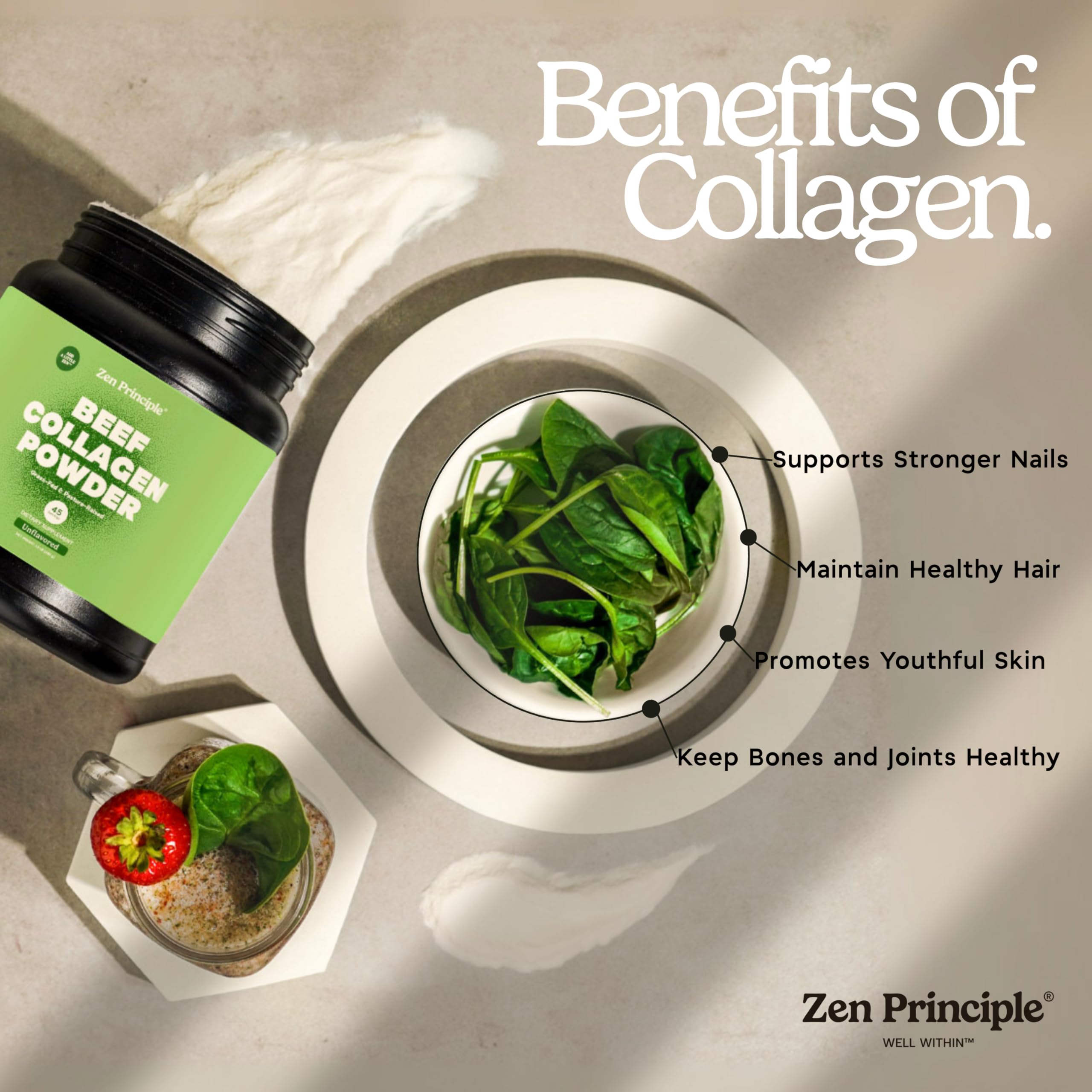 Zen Principle Collagen Peptides 680g back view