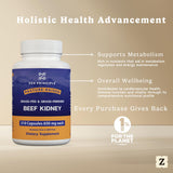 Zen Principle Grass-Fed Beef Kidney Capsules open bottle with capsules