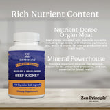 Zen Principle Grass-Fed Beef Kidney Capsules packaging details