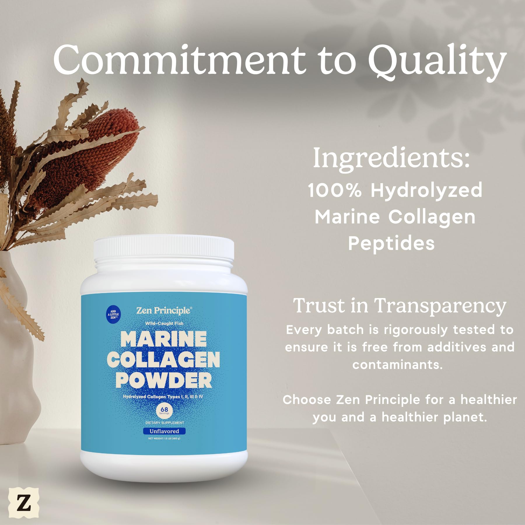 Zen Principle Marine Collagen Peptides nutritional information