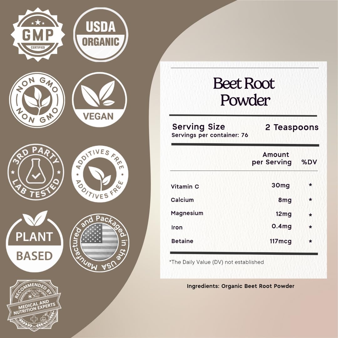 Zen Principle Organic Beetroot Powder packaging side view